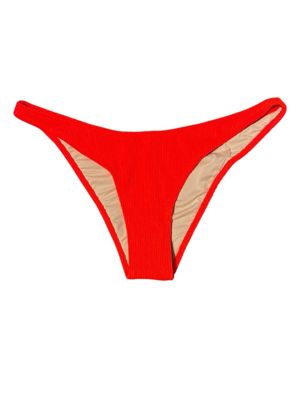 🌻NEW w/tag Cotton On High Side Brazilian Bikini Bottom Orange Crinkle Size L